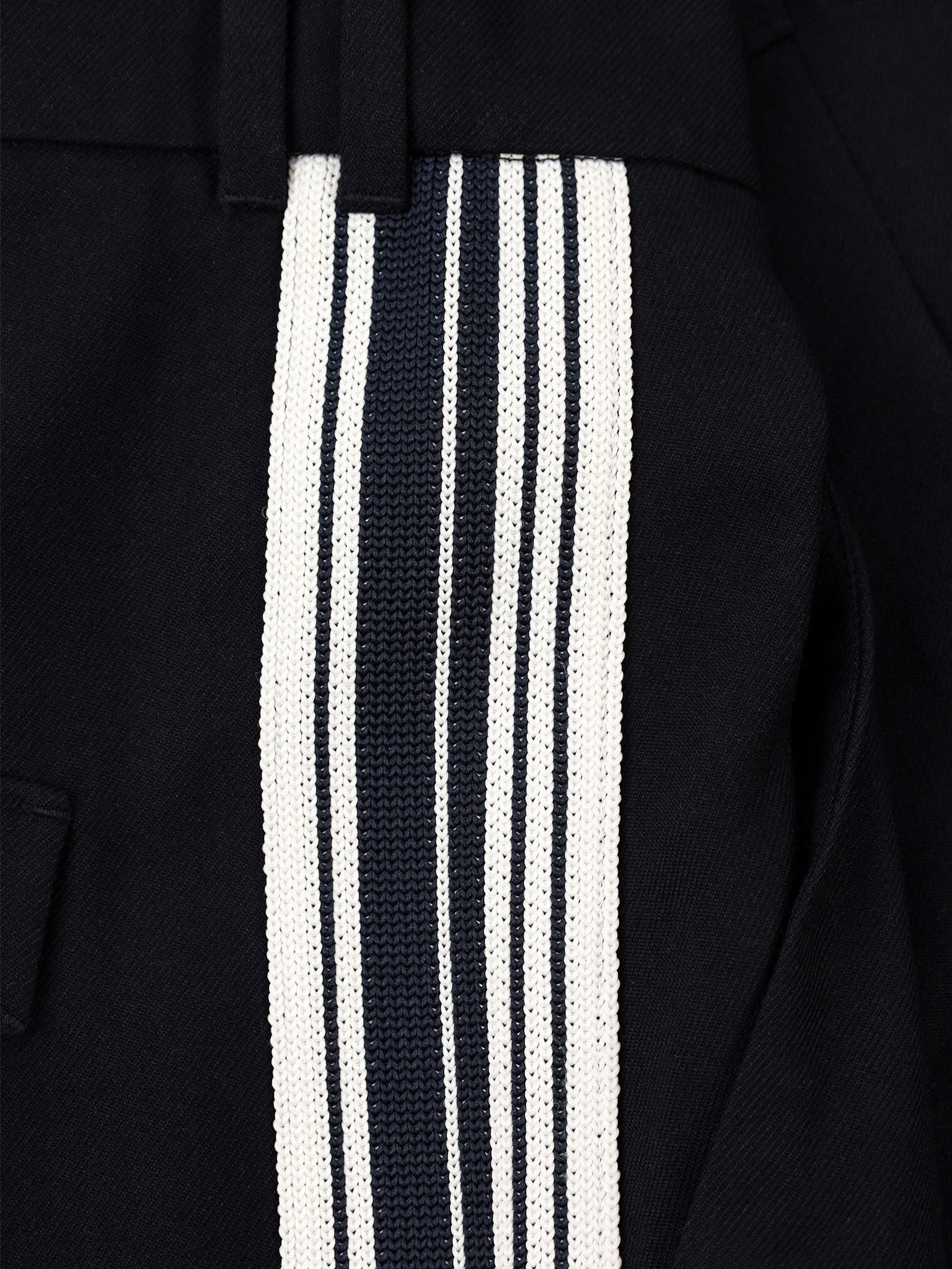 Брюки-палаццо темно-синего цвета с лампасами